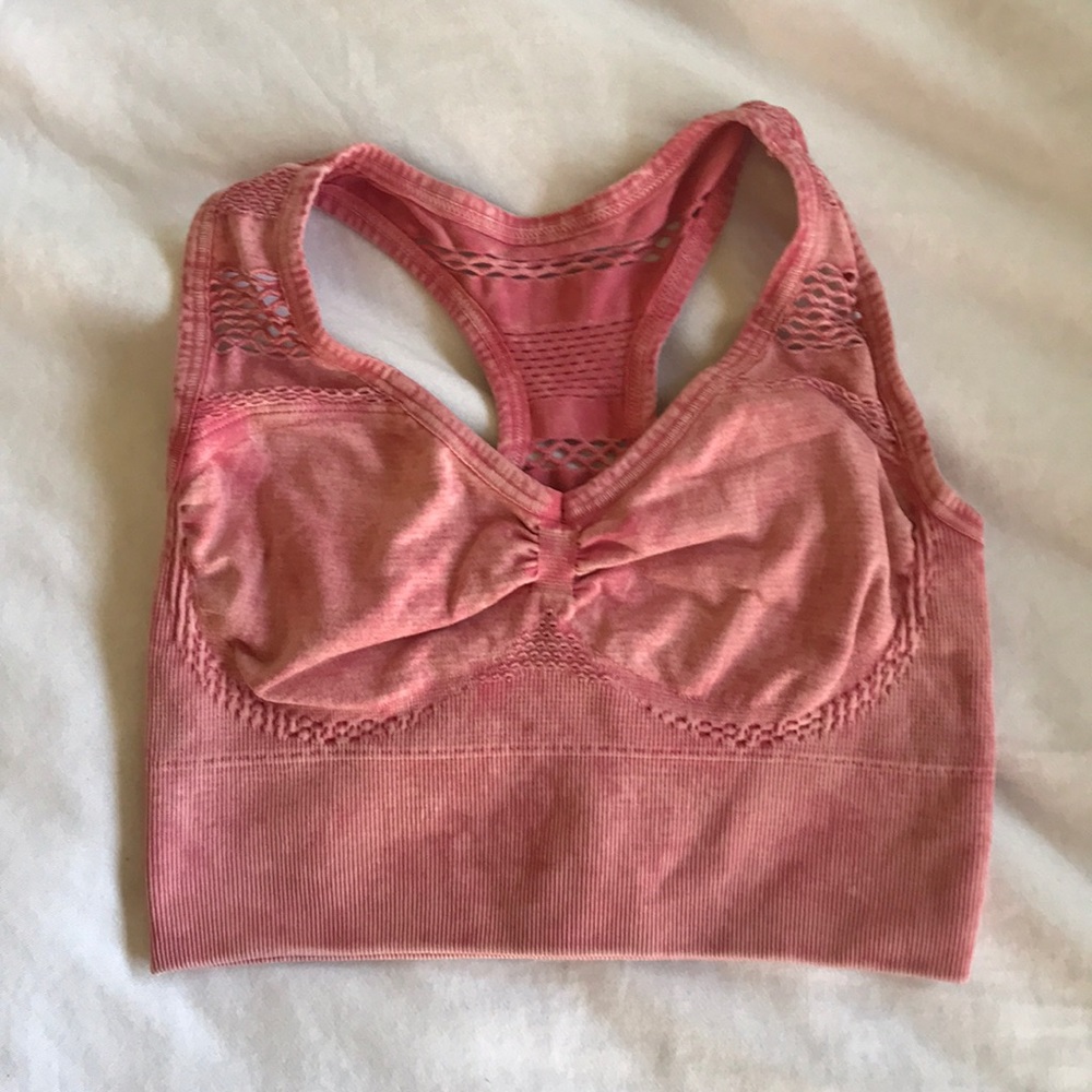 avocado Pink Seamless Racerback Sports Bra